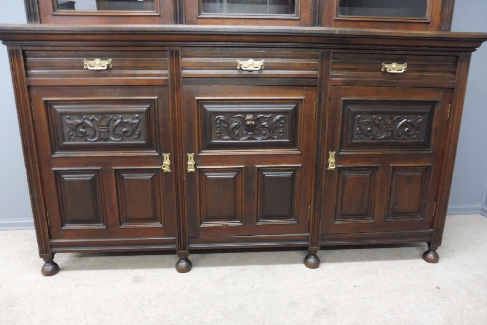 LARGE VICTORIAN WALNUT COUNTRY HOUSE LIBRARY BOOKCASE CIRCA 1880 View VII