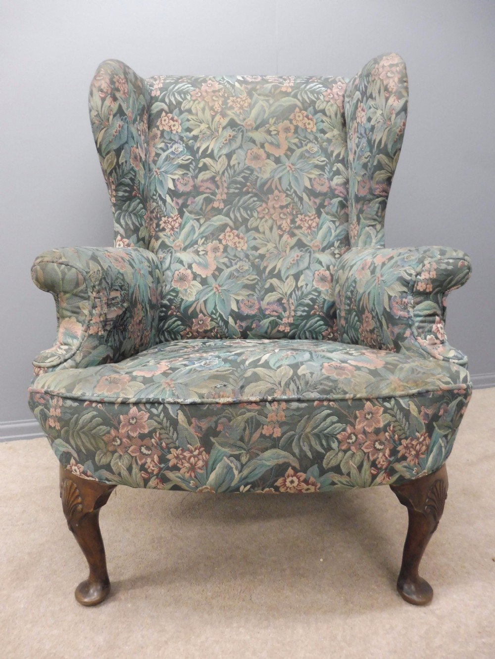 VICTORIAN WINGED ARMCHAIR CIRCA 1900 View IV