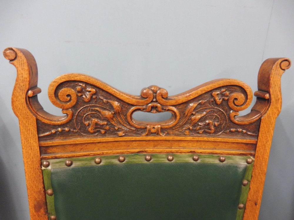 SET OF 10 HIGH BACKED 19th CENTURY OAK DINING CHAIRS CIRCA View IX