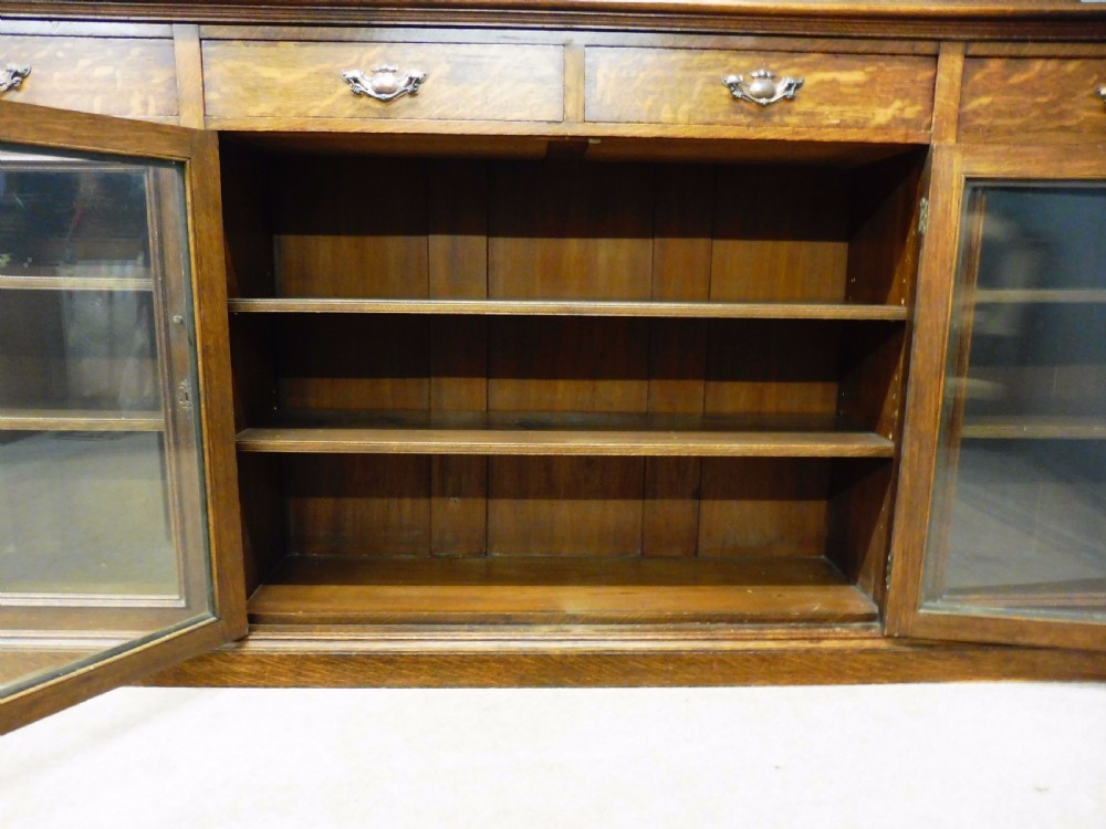 LARGE OAK GLAZED BOOKCASE CIRCA 1900 View VI