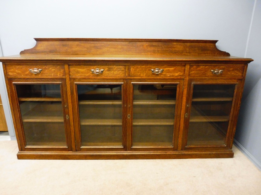 LARGE OAK GLAZED BOOKCASE CIRCA 1900 View VII