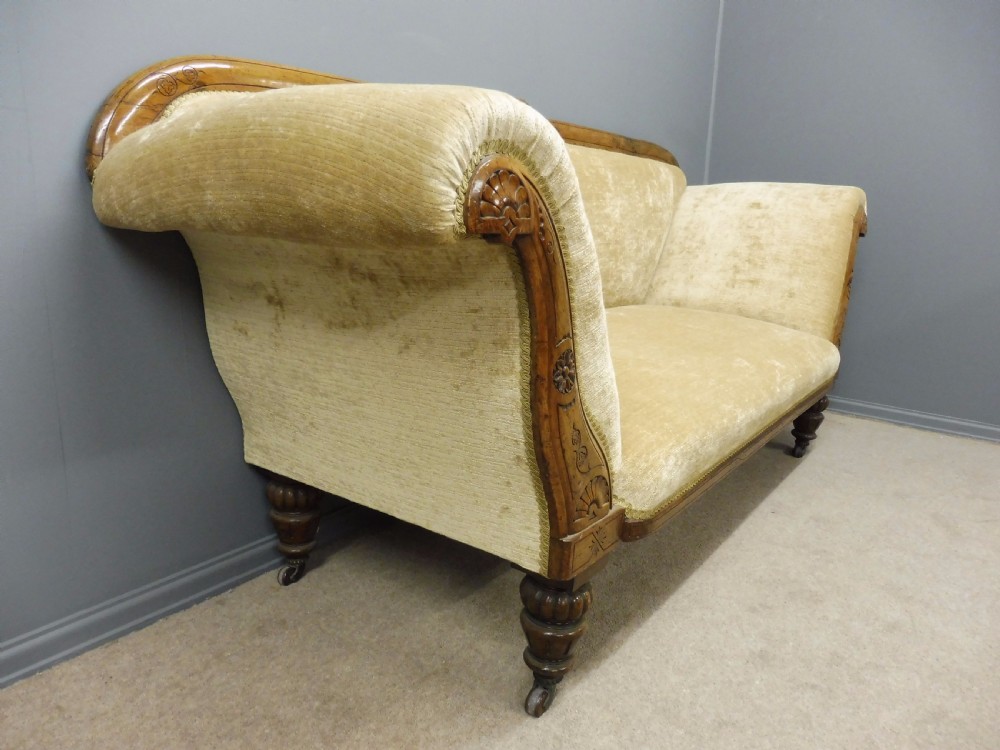 BEAUTIFUL REUPHOLSTERED ANTIQUE VICTORIAN POLLARD OAK SOFA CIRCA 1880 View VII