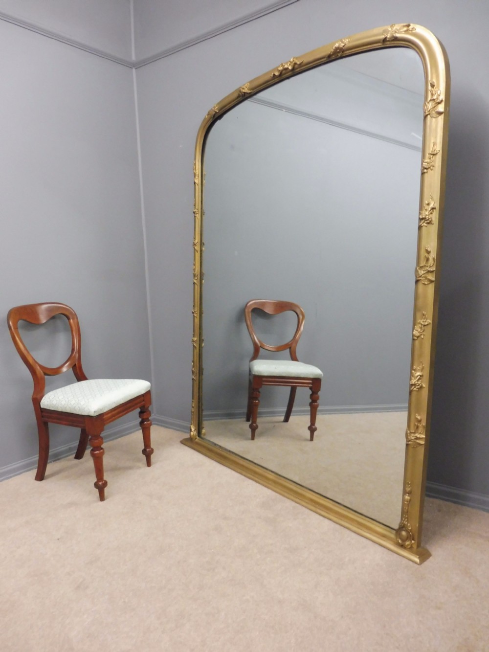 VERY LARGE GILT DRESSING ROOM ORIGINAL MIRROR CIRCA 1880