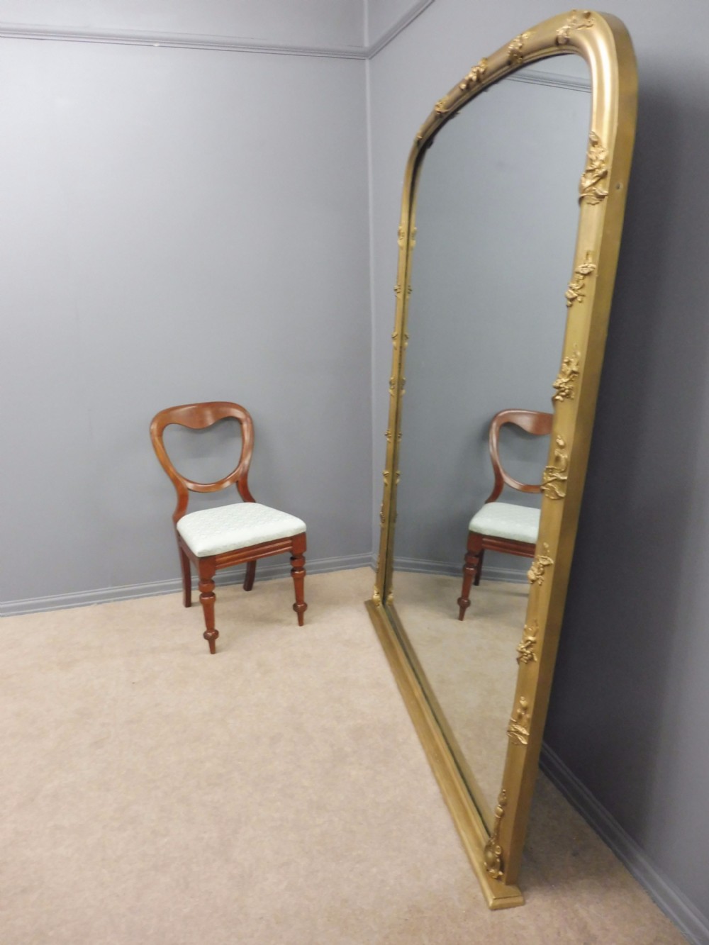 VERY LARGE GILT DRESSING ROOM ORIGINAL MIRROR CIRCA 1880 View IV