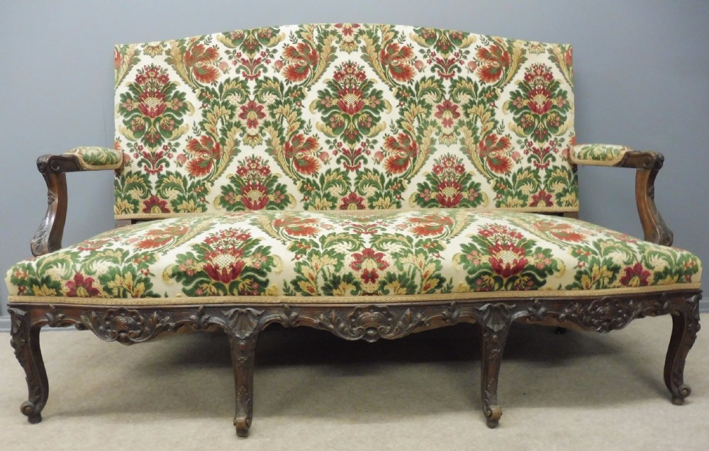 FRENCH CARVED WALNUT SOFA CIRCA 1890
