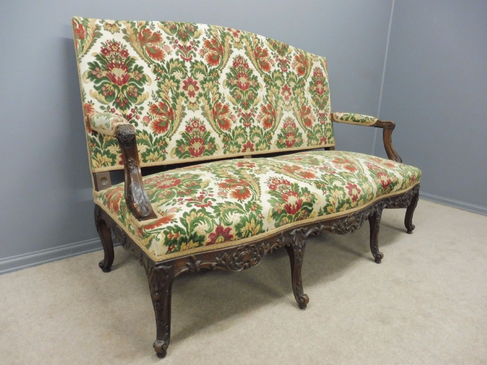 FRENCH CARVED WALNUT SOFA CIRCA 1890 View II