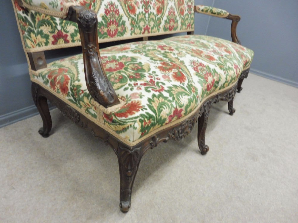 FRENCH CARVED WALNUT SOFA CIRCA 1890 View III