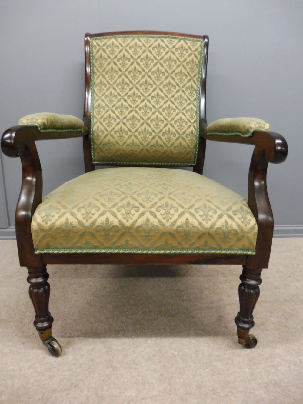 SUPERB 19th CENTURY ROSEWOOD ARMCHAIR LIBRARY CHAIR WILLIAM IV CIRCA 1850 View II