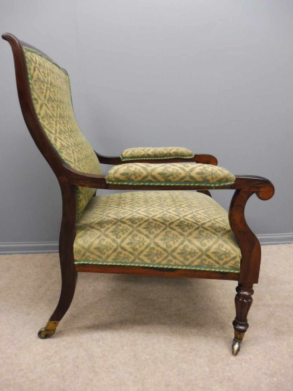 SUPERB 19th CENTURY ROSEWOOD ARMCHAIR LIBRARY CHAIR WILLIAM IV CIRCA 1850 View IV