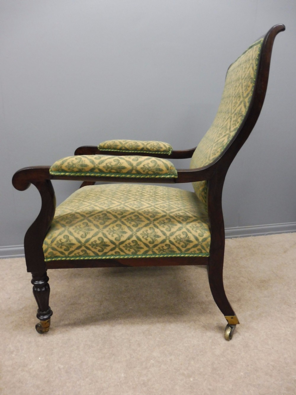 SUPERB 19th CENTURY ROSEWOOD ARMCHAIR LIBRARY CHAIR WILLIAM IV CIRCA 1850 View V