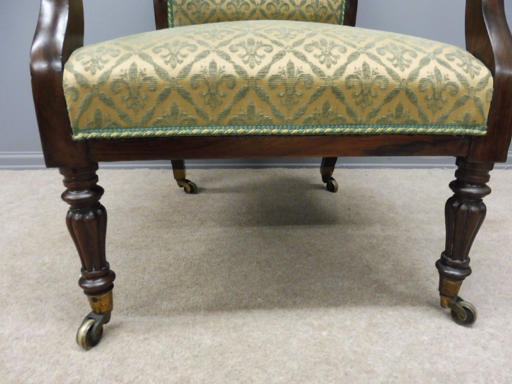 SUPERB 19th CENTURY ROSEWOOD ARMCHAIR LIBRARY CHAIR WILLIAM IV CIRCA 1850 View VIII