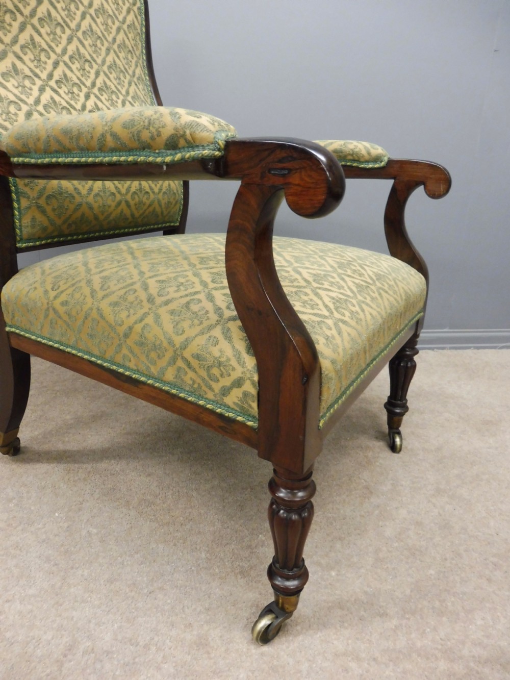SUPERB 19th CENTURY ROSEWOOD ARMCHAIR LIBRARY CHAIR WILLIAM IV CIRCA 1850 View IX