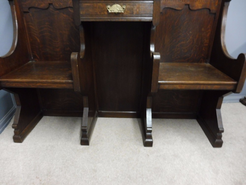 IMPRESSIVE OAK HALL STAND COUNTRY HOUSE DOUBLE SEAT CIRCA 1890 View VI