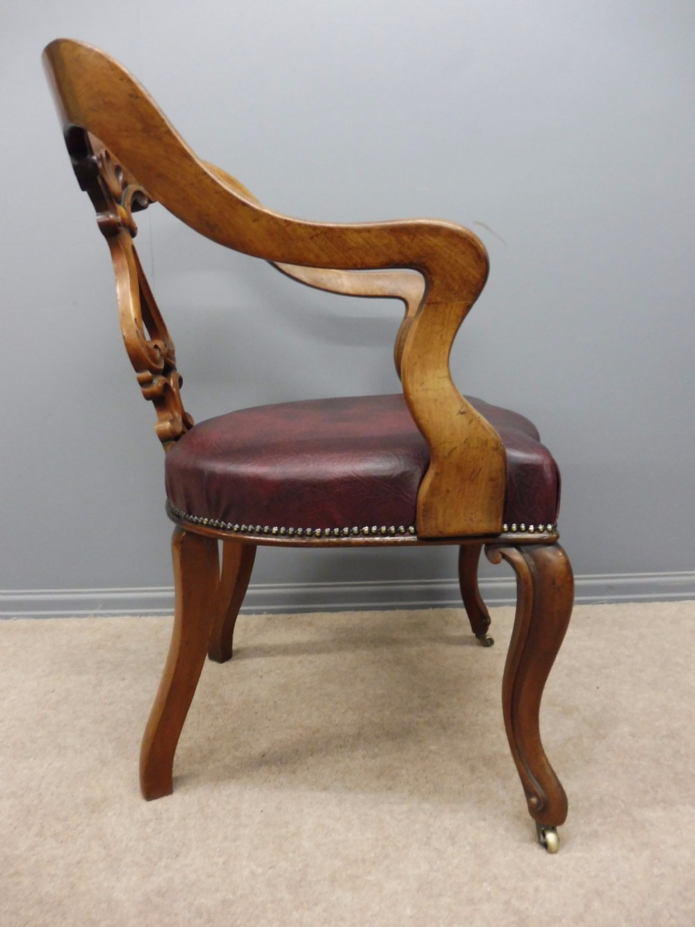 LARGE COMFORTABLE MAHOGANY DESK CHAIR CIRCA 1850 View II