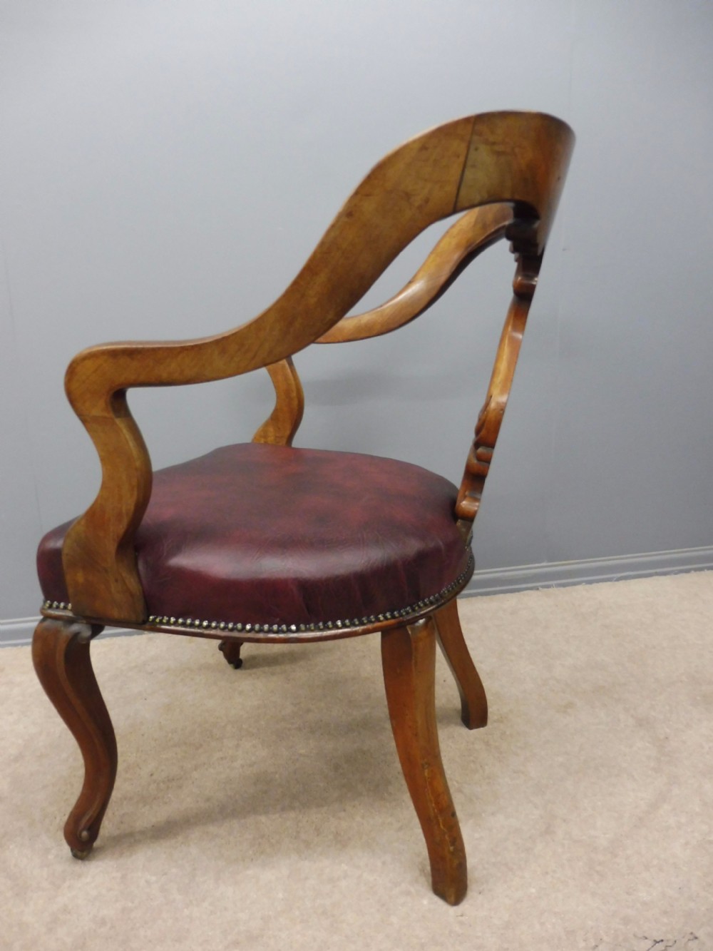 LARGE COMFORTABLE MAHOGANY DESK CHAIR CIRCA 1850 View IV