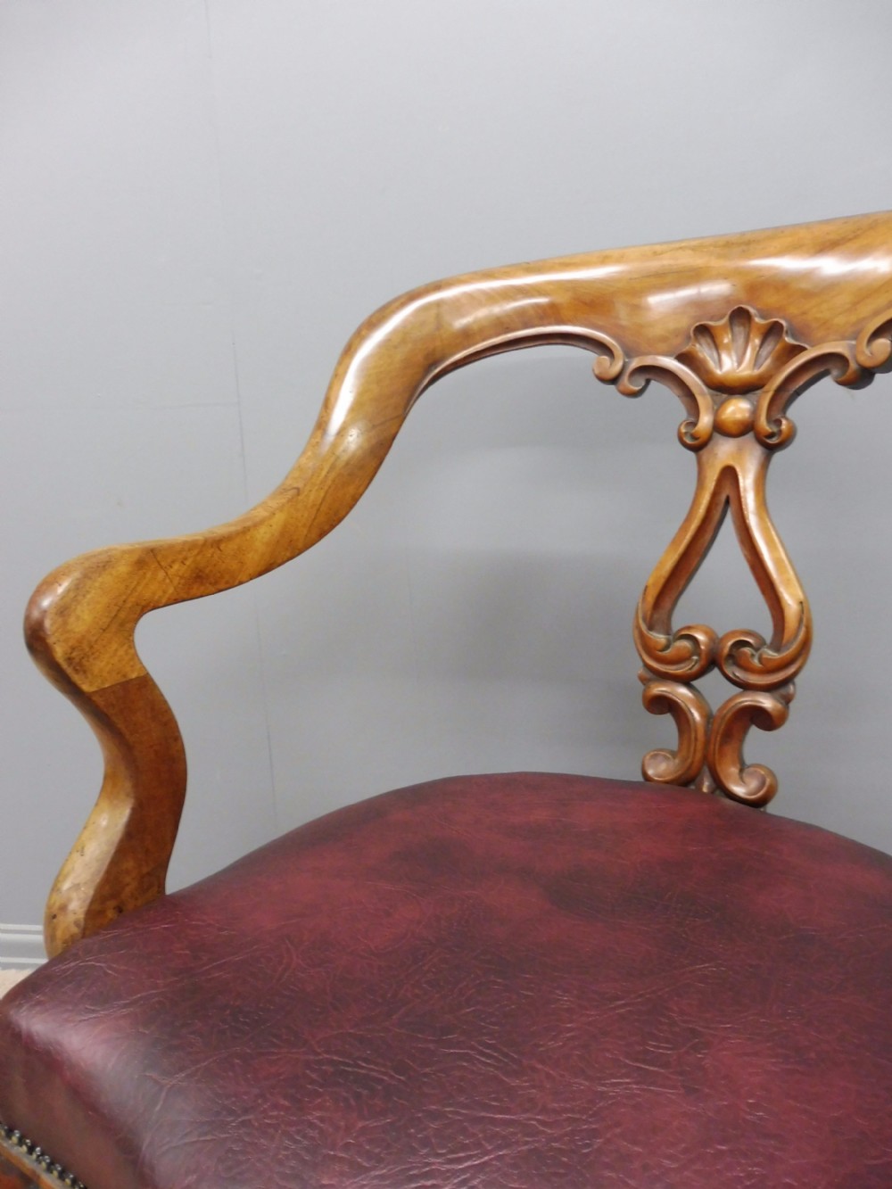 LARGE COMFORTABLE MAHOGANY DESK CHAIR CIRCA 1850 View IX