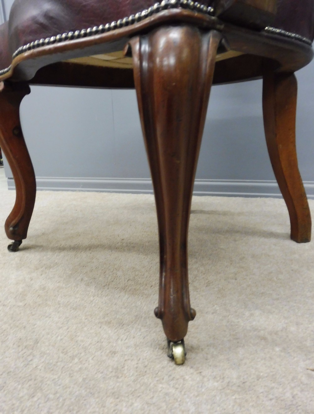 LARGE COMFORTABLE MAHOGANY DESK CHAIR CIRCA 1850 View X