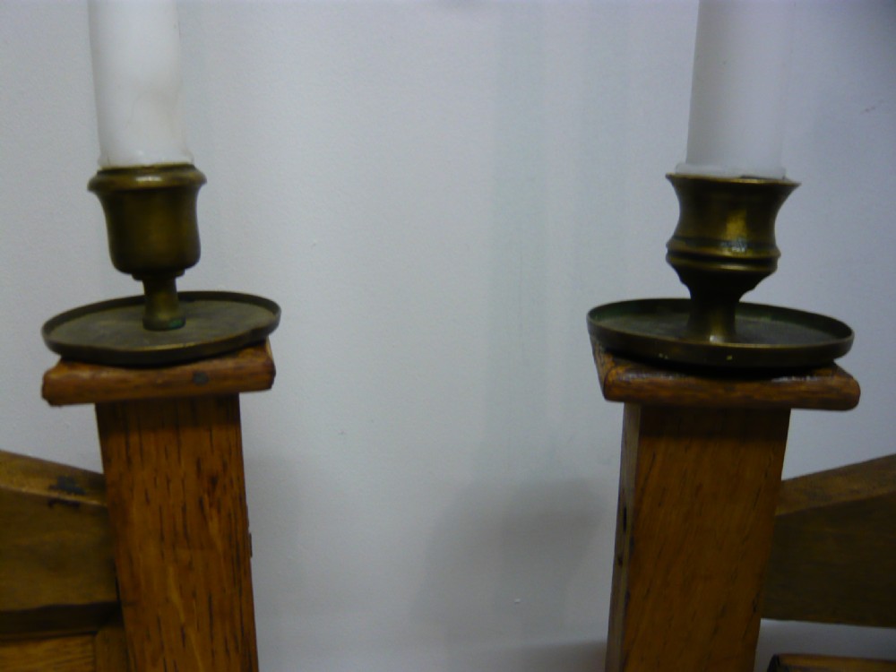 LARGE OAK 19th CENTURY R.A.O.B MEETING ROOM CANDLE STANDS CIRCA 1890 View III