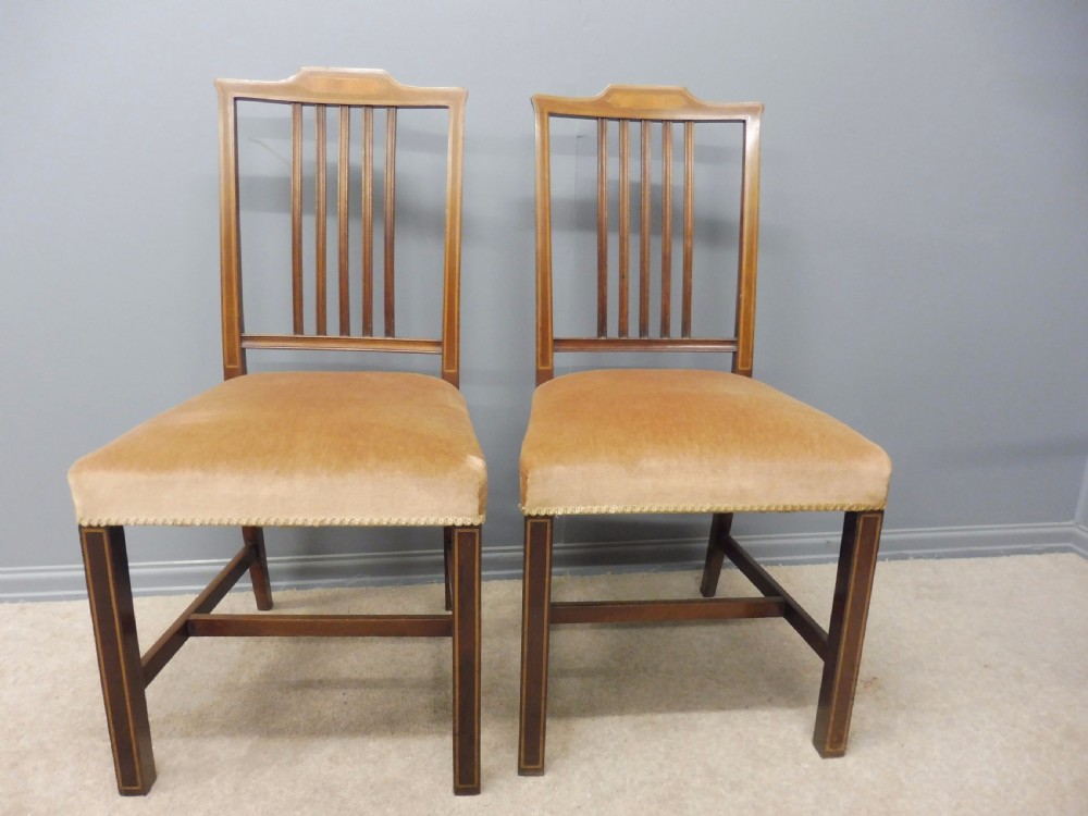 SET OF 8 INLAID MAHOGANY DINING CHAIRS CIRCA 1900 View III