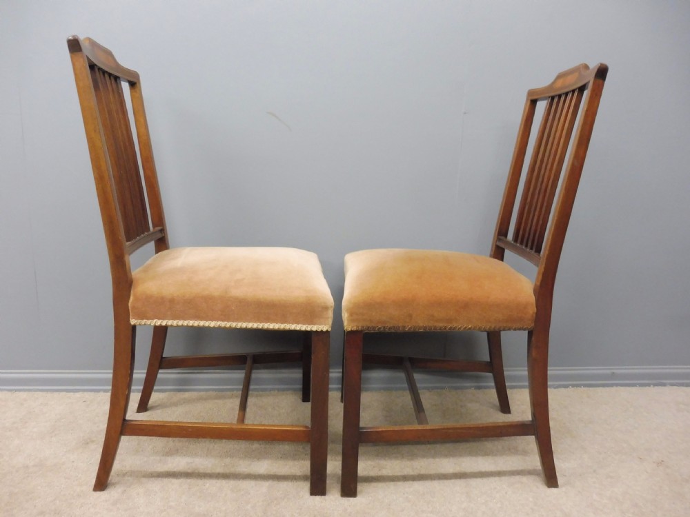 SET OF 8 INLAID MAHOGANY DINING CHAIRS CIRCA 1900 View IV