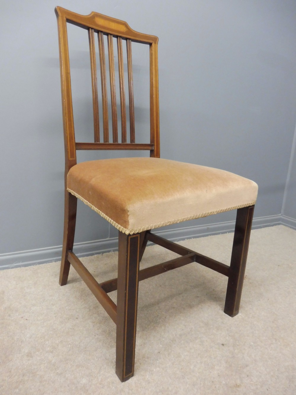 SET OF 8 INLAID MAHOGANY DINING CHAIRS CIRCA 1900 View VI