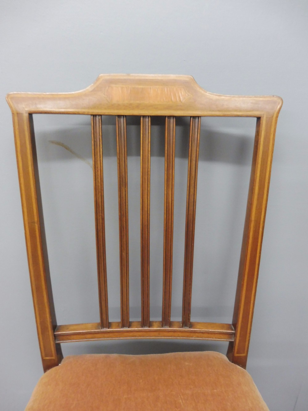 SET OF 8 INLAID MAHOGANY DINING CHAIRS CIRCA 1900 View VII
