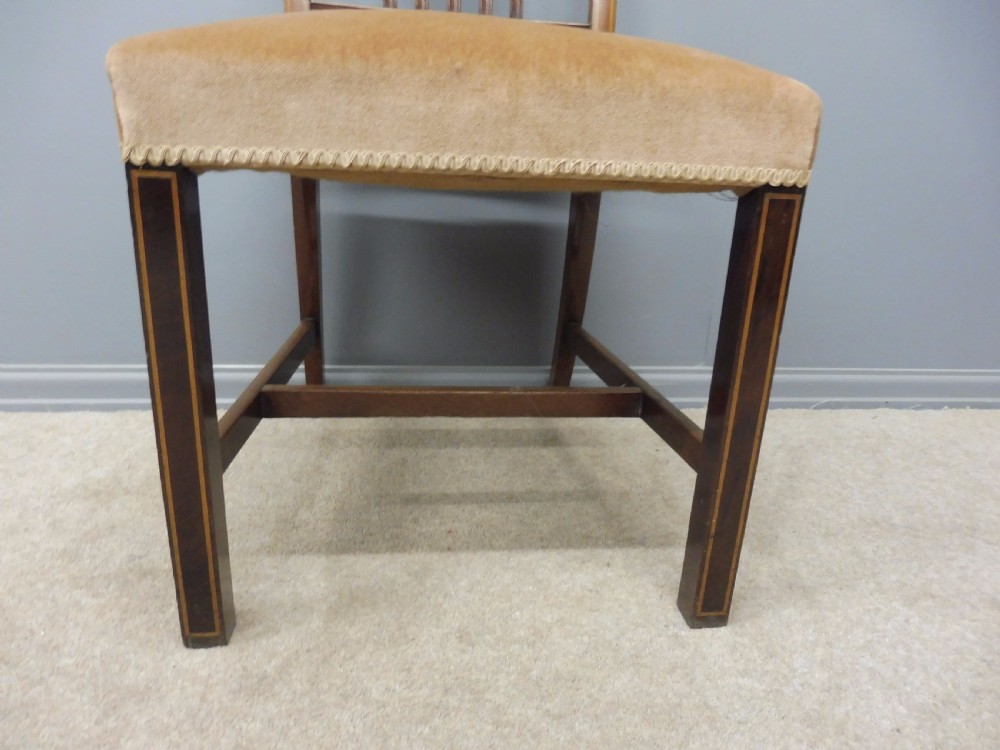 SET OF 8 INLAID MAHOGANY DINING CHAIRS CIRCA 1900 View VIII
