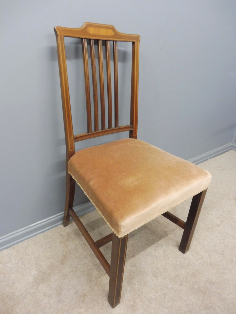 SET OF 8 INLAID MAHOGANY DINING CHAIRS CIRCA 1900 View IX
