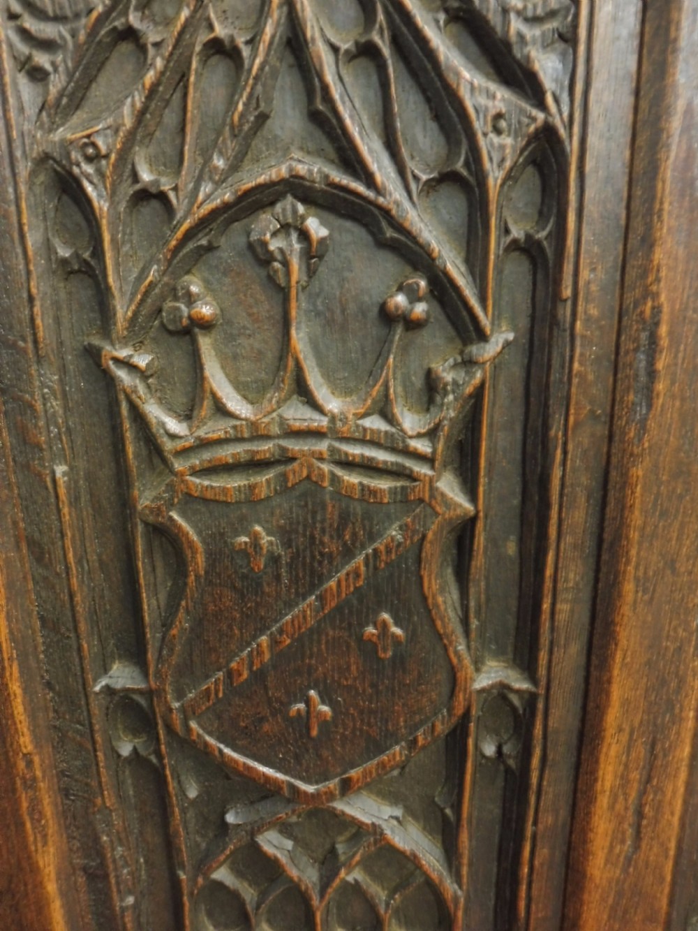 ABSOLUTELY STUNNING 19th CENTURY OAK GOTHIC BOX CHAIR CIRCA 1880 View X