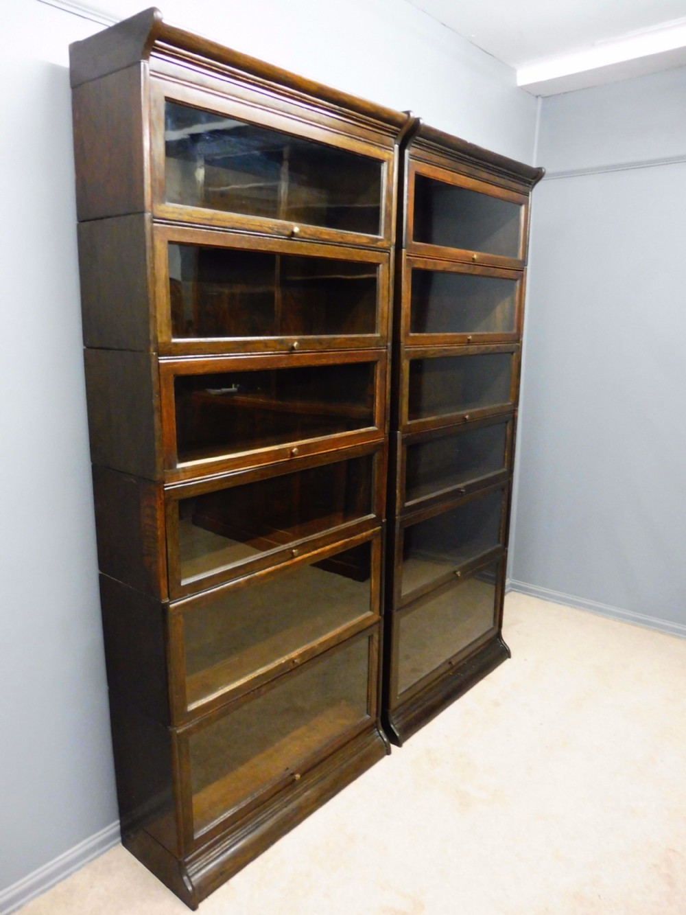 LARGE PAIR OF SECTIONAL LAWYERS BOOKCASES