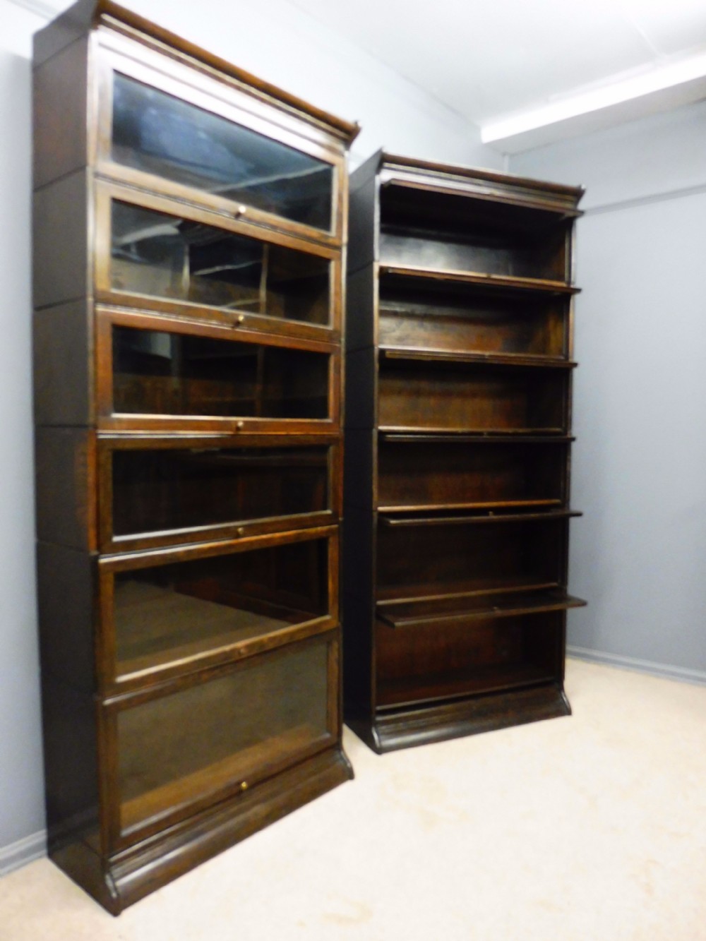 LARGE PAIR OF SECTIONAL LAWYERS BOOKCASES View VI