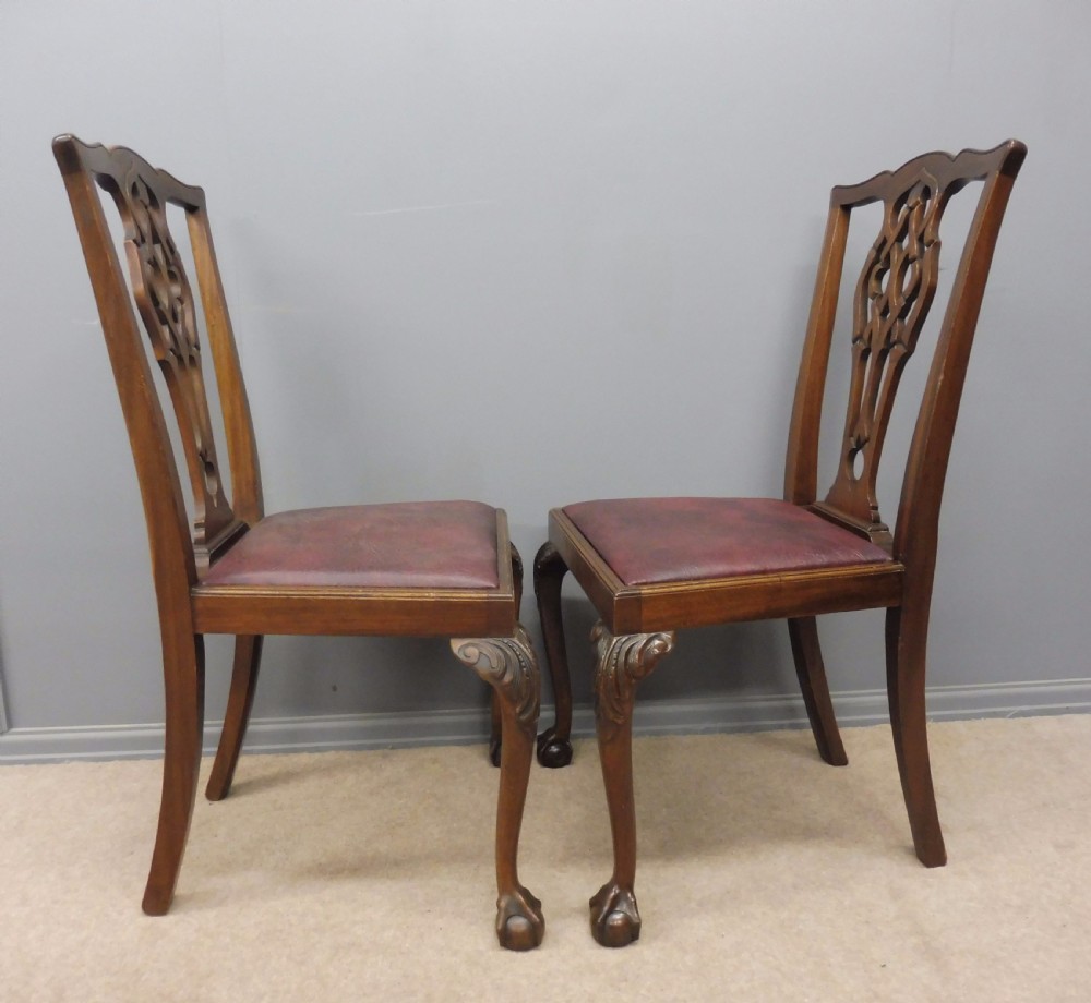 SET OF 10 CHIPPENDALE STYLE MAHOGANY DINING CHAIRS CIRCA 1900 View IV