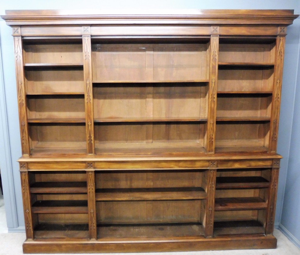 LARGE 19TH CENTURY MAHOGANY OPEN BOOKCASE View III