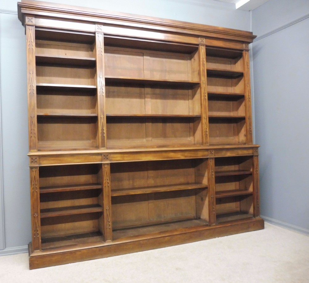 LARGE 19TH CENTURY MAHOGANY OPEN BOOKCASE View IV