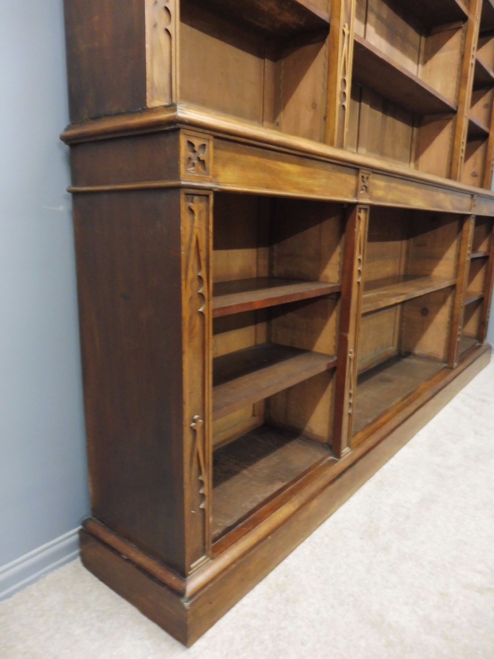 LARGE 19TH CENTURY MAHOGANY OPEN BOOKCASE View VI