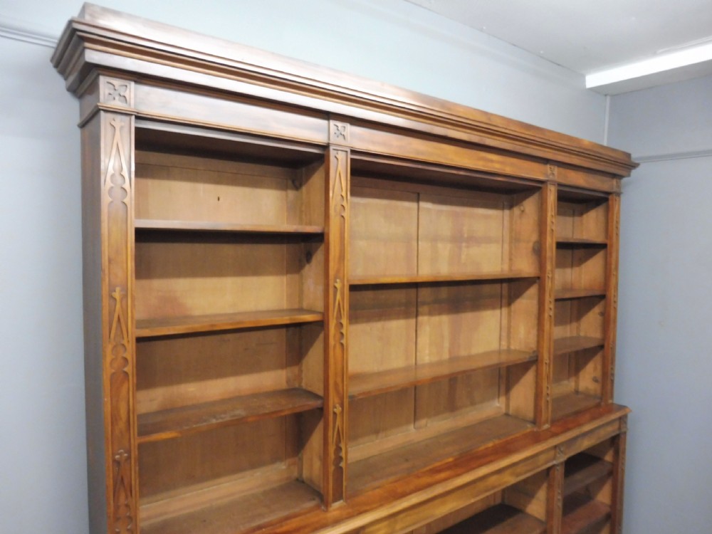 LARGE 19TH CENTURY MAHOGANY OPEN BOOKCASE View VIII