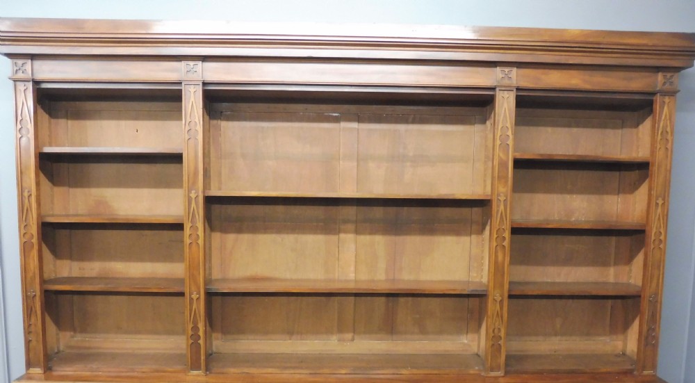 LARGE 19TH CENTURY MAHOGANY OPEN BOOKCASE View IX
