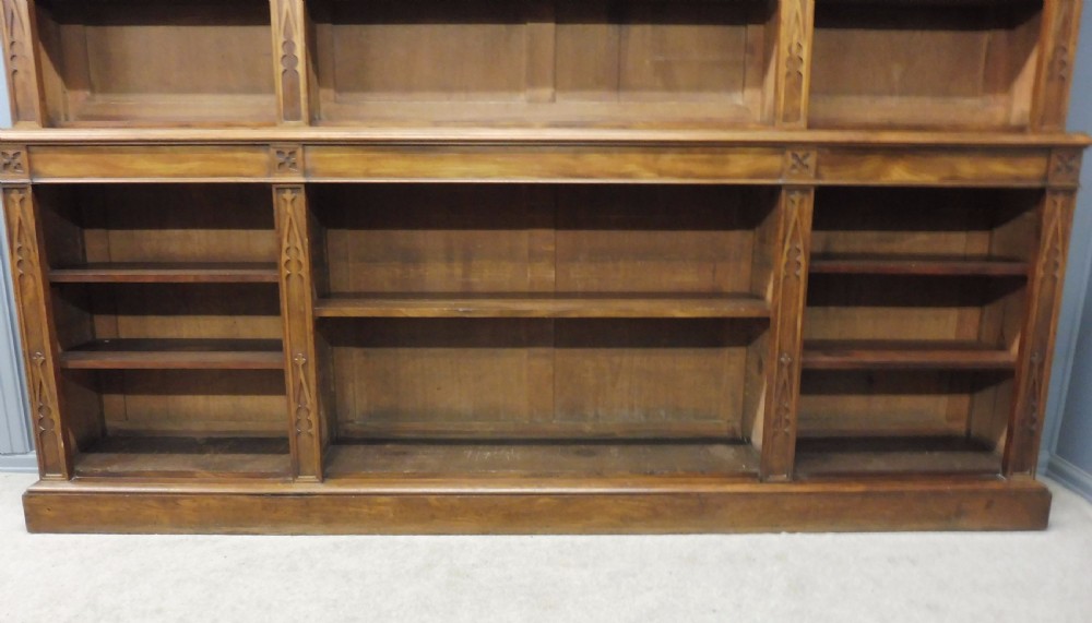 LARGE 19TH CENTURY MAHOGANY OPEN BOOKCASE View X