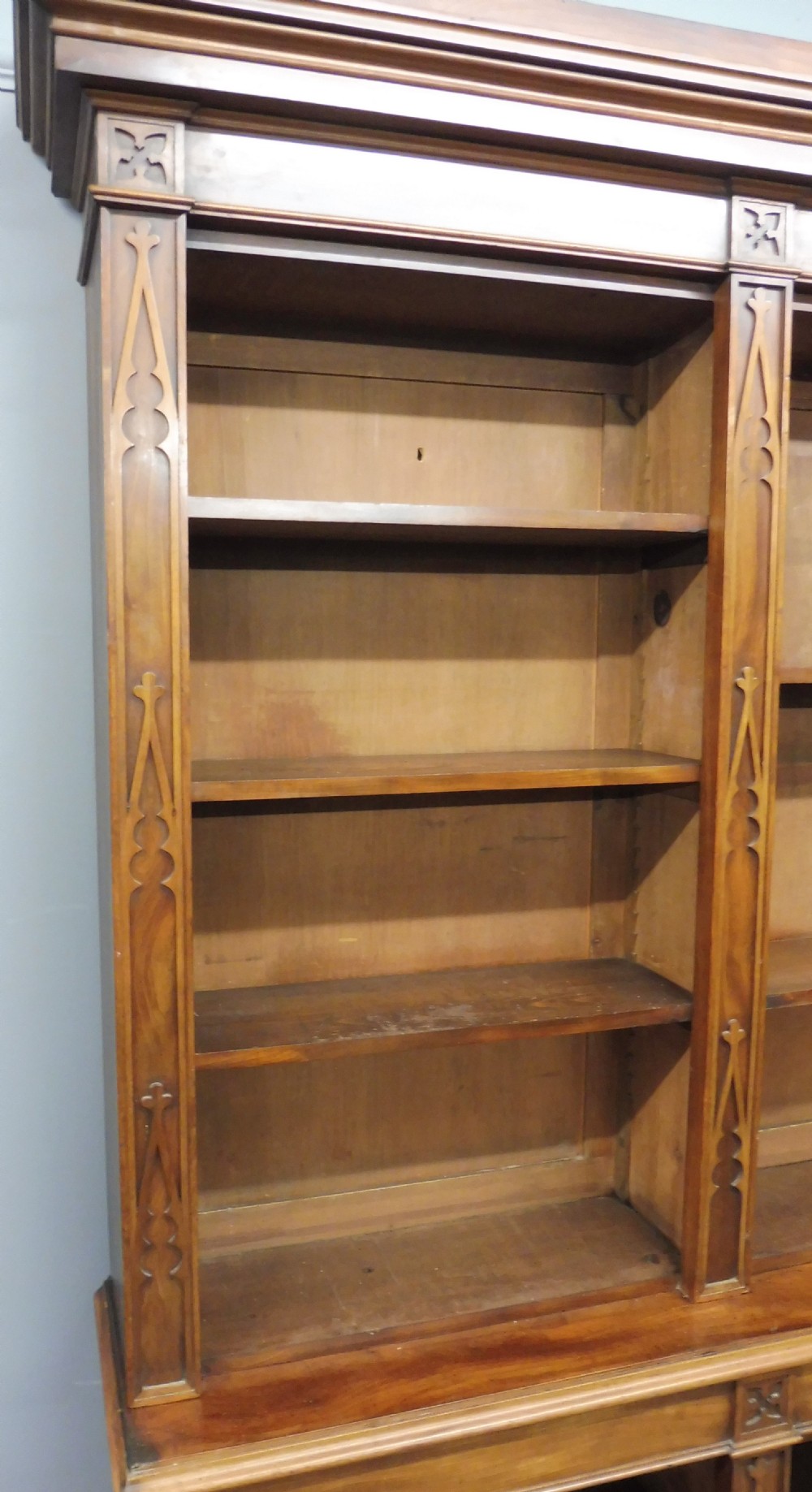 LARGE 19TH CENTURY MAHOGANY OPEN BOOKCASE View XI