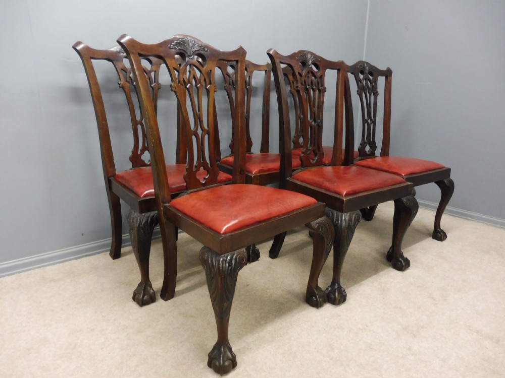 SET OF 8 GOOD QUALITY CHIPPENDALE DESIGN DINING CHAIRS CIRCA 1900 View IV