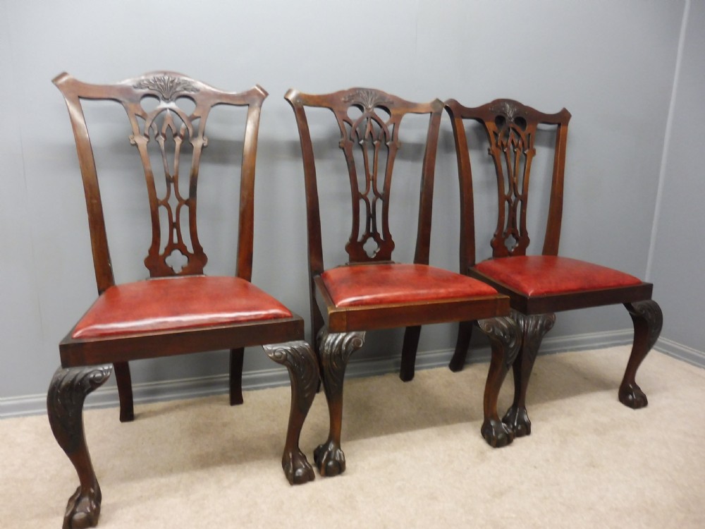 SET OF 8 GOOD QUALITY CHIPPENDALE DESIGN DINING CHAIRS CIRCA 1900 View V