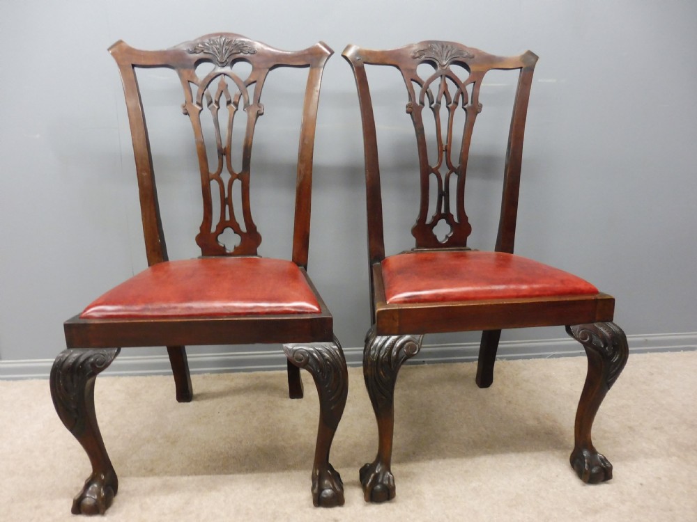 SET OF 8 GOOD QUALITY CHIPPENDALE DESIGN DINING CHAIRS CIRCA 1900 View VIII