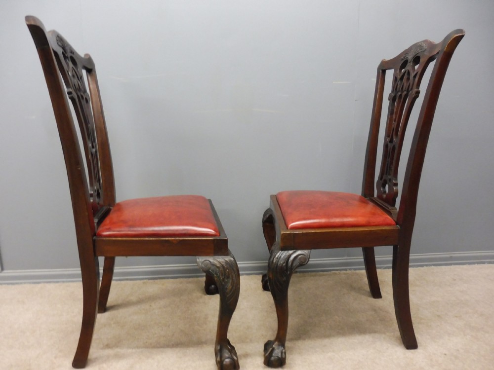 SET OF 8 GOOD QUALITY CHIPPENDALE DESIGN DINING CHAIRS CIRCA 1900 View IX