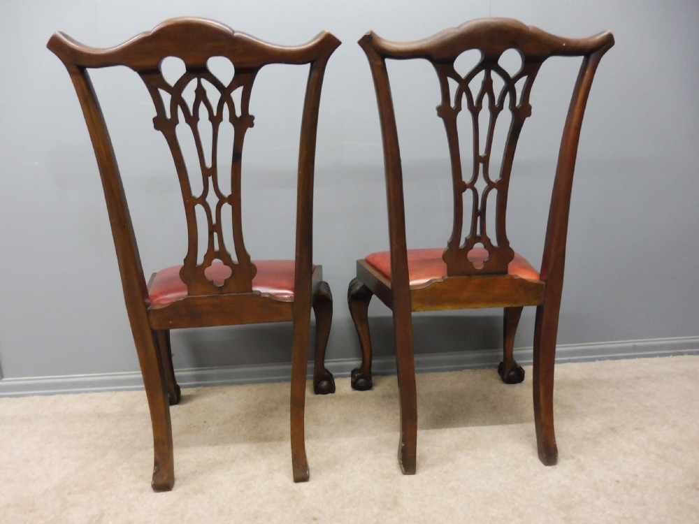 SET OF 8 GOOD QUALITY CHIPPENDALE DESIGN DINING CHAIRS CIRCA 1900 View X