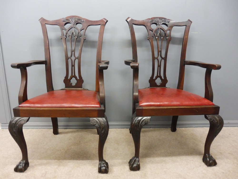 SET OF 8 GOOD QUALITY CHIPPENDALE DESIGN DINING CHAIRS CIRCA 1900 View XI