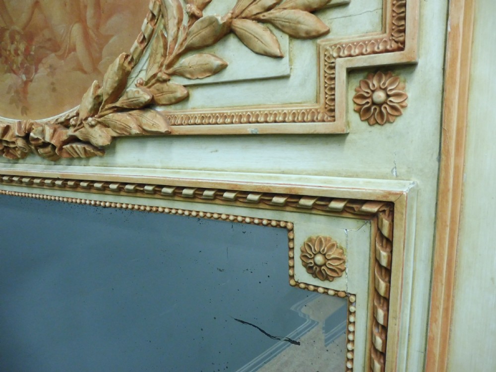 ANTIQUE FRENCH PAINTED MIRROR CIRCA 1900 View V