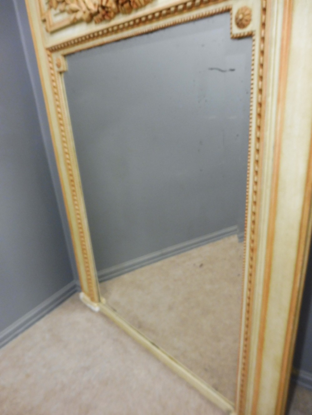 ANTIQUE FRENCH PAINTED MIRROR CIRCA 1900 View VII