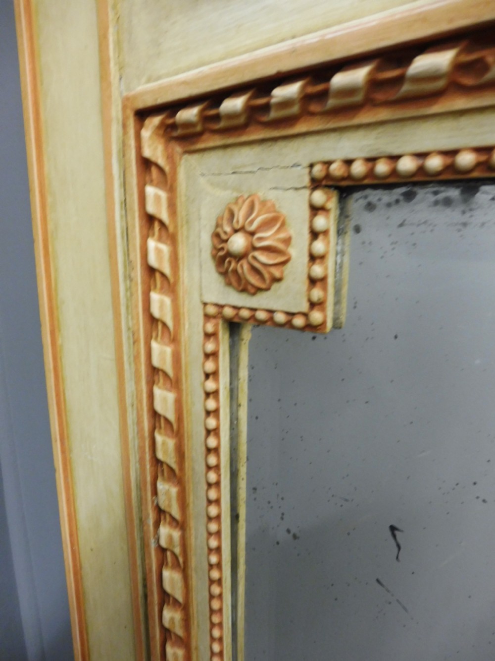 ANTIQUE FRENCH PAINTED MIRROR CIRCA 1900 View VIII