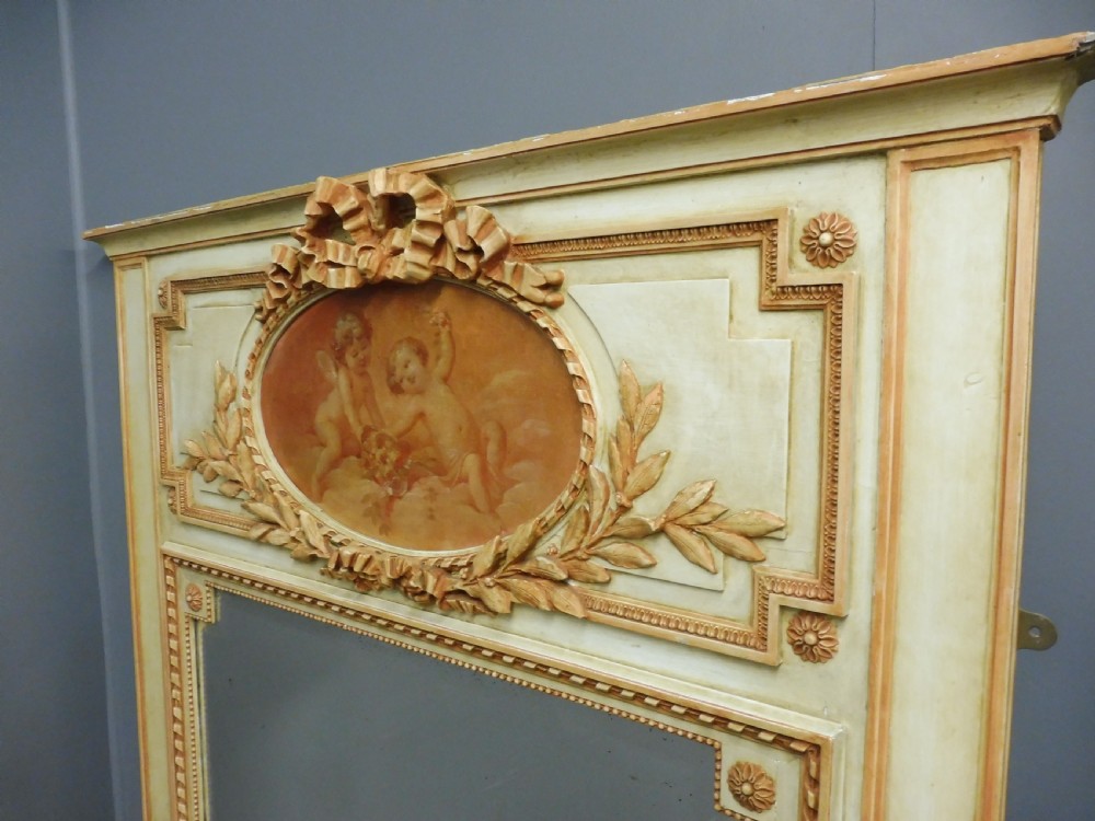 ANTIQUE FRENCH PAINTED MIRROR CIRCA 1900 View X
