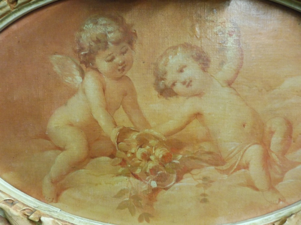ANTIQUE FRENCH PAINTED MIRROR CIRCA 1900 View XI
